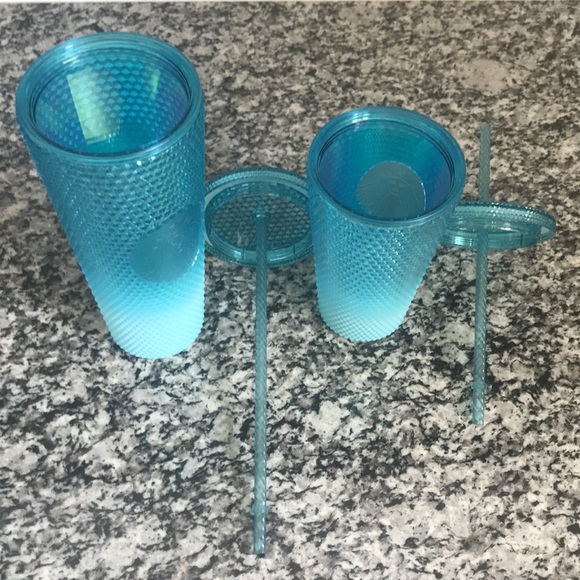 🩵NWT🩵 TWO Starbucks Winter Glacier Gradient Studded Tumblers Blue 16oz & 24oz - Picture 6 of 16